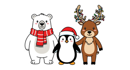 Cute Christmas Friends Trio