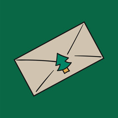 Christmas icon. Design for postcards, flyers, banners