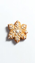 Decorative snowflake cookie for holiday celebrations.