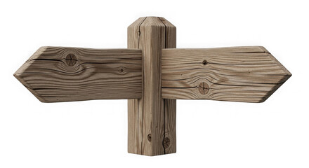 Weathered Wooden Direction Signpost With Two Arrows