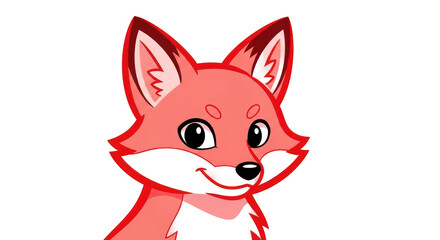 Cartoon fox on red background