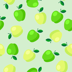 Seamless apple vector pattern. Wallpaper. Wrapping paper. Vegan food. Cooking illustration