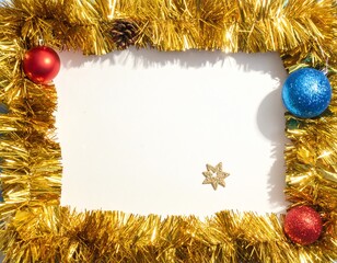 Festive frame with colorful decorations.