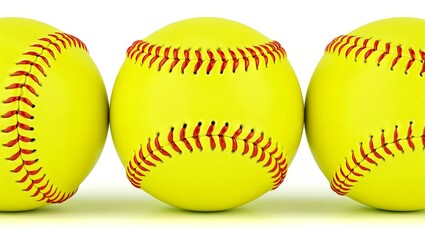 Yellow Softball Trio - Sport Equipment Close-up