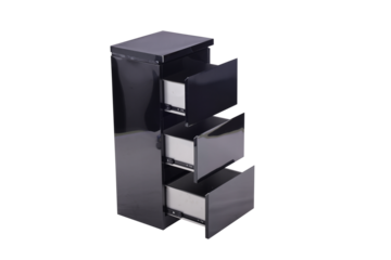 Modern Black 3-Drawer Storage Cabinet