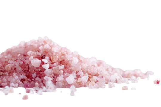 Pink Himalayan salt pile on black background - Powered by Adobe
