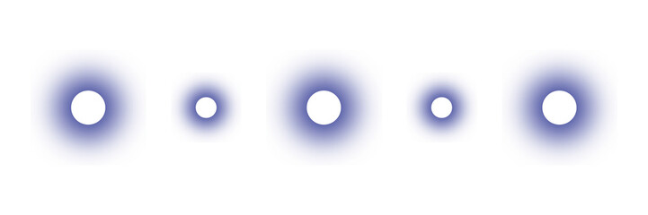 Row of blue glowing lights on transparent surface