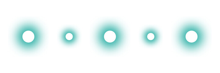 Collection of Turquoise Round Light Effects Isolated on Transparent Backdrop