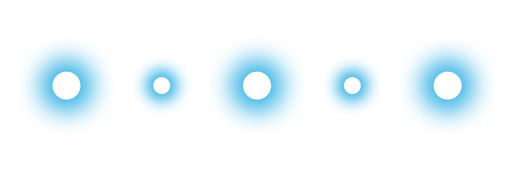 Collection of Blue Round Light Effects Isolated on Transparent Background