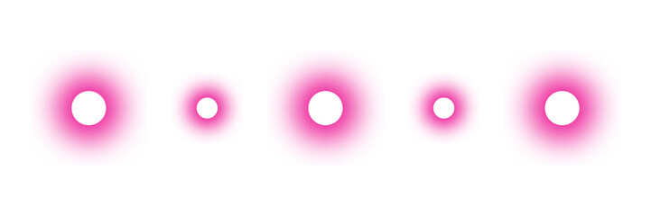 Collection of Pink Round Light Effects Isolated on Transparent Backdrop