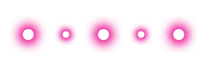 Collection of Pink Round Light Effects Isolated on Transparent Backdrop