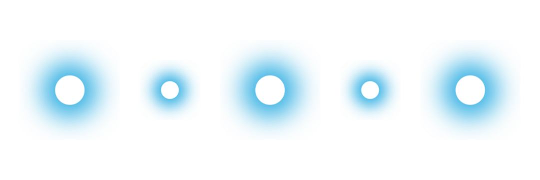 Collection of Blue Round Light Effects Isolated on Transparent Background