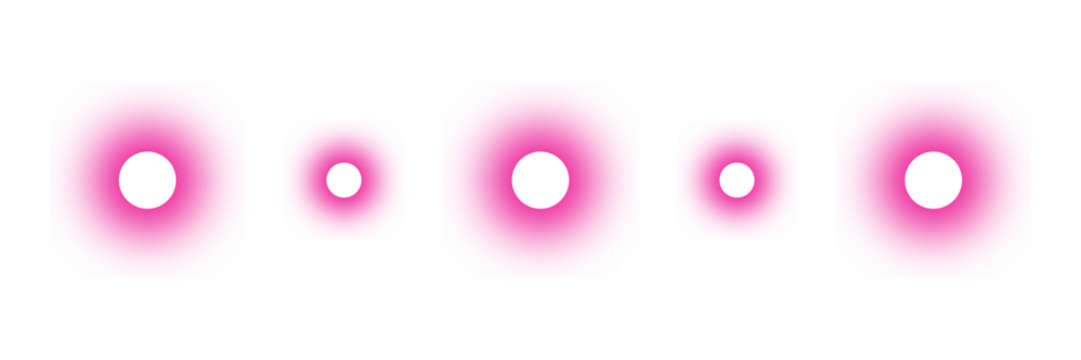 Collection of Pink Round Light Effects Isolated on Transparent Backdrop