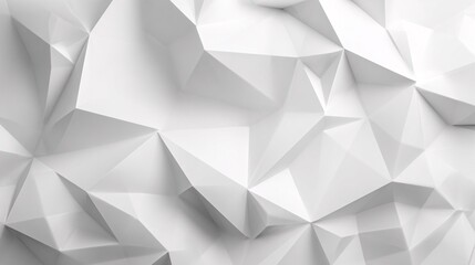 Abstract white geometric low poly background with soft lighting