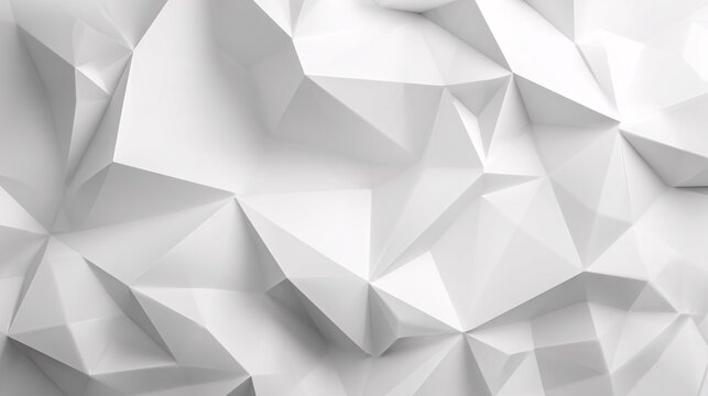 Abstract white geometric low poly background with soft lighting
