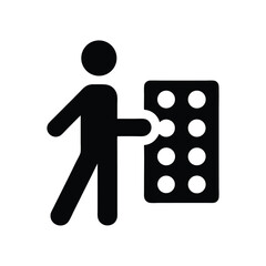 Braille Reader Icon: Accessible Communication for Visually Impaired - Simple Black Symbol of Inclusion.                                               
