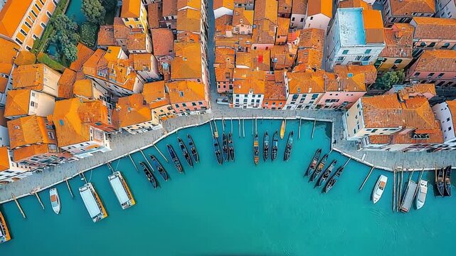 aerial drone footage of grand canal venice italy video	
