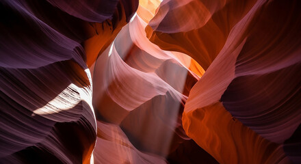 Stunning Abstract View of Antelope Canyon's Wavy Sandstone Formations.