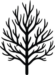 Sea corals and seaweed silhouette illustration