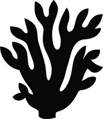 Sea corals and seaweed silhouette illustration
