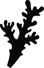 Sea corals and seaweed silhouette illustration