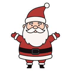 Cute Santa Claus with Open Arms Illustration Welcoming Christmas Holidays