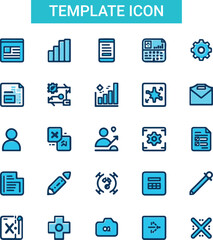 Template Line Editable Icons set. Vector illustration in modern thin line style of development related icons
