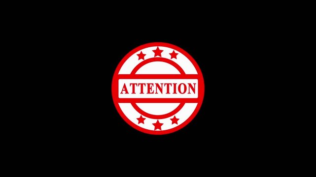 Large bold attention lettering radiates urgency warning high alert and draws strong focus demanding immediate reaction and critical awareness.