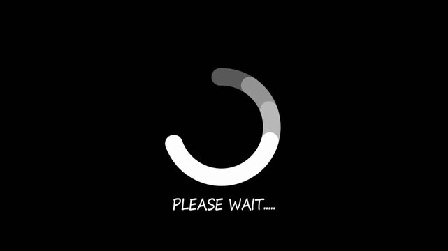 Abstract Circle loading please wait bar icon animation on background concept with alpha channel .
