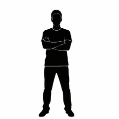 Silhouette of a man standing with arms crossed.