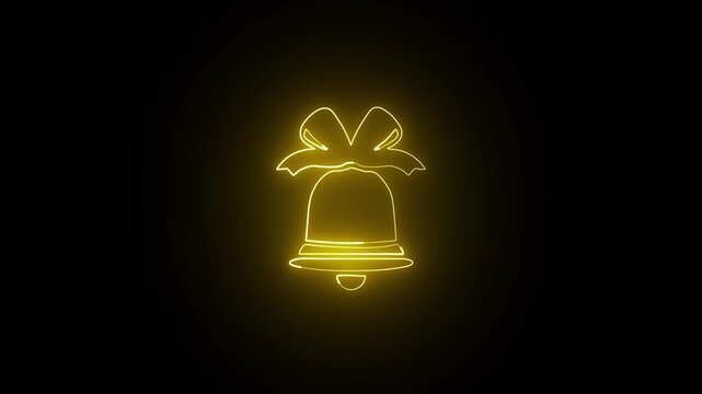 Jingle Bells neon effect animation 4k video 