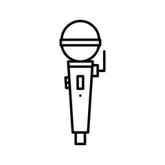 Simple line art illustration of a microphone, isolated on
