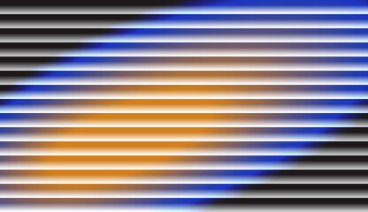 Obraz premium Abstract Blurred Horizontal Lines Background with Blue and Orange Gradient and Ribbed Glass Effect