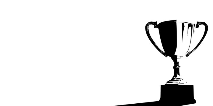 Achievement's Embrace: Triumphant Trophy Trio | Clean, isolated vector art for creative projects.