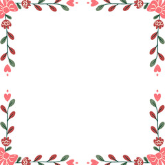 frame of red roses Valentine 
