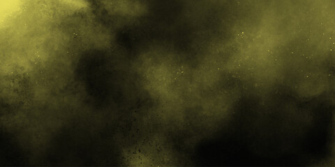 Powder dust smoke on color background beige with grunge texture . Yellow Fog or smoke color isolated background for effect . Watercolor paper textured aquarelle canvas for modern creative design. 