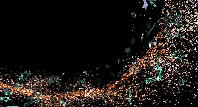 Abstract background featuring floating stars and glowing particles, ideal for digital art, design projects, and event vi