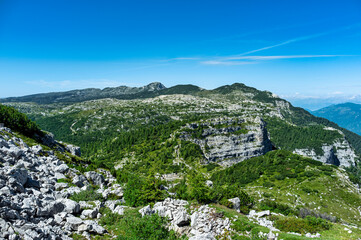 Mount Ortigara from the summit of Cima Caldiera in the Asiago Plateau, Italy