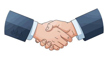 Handshake illustration symbolizing agreement, partnership, and successful business deal completion