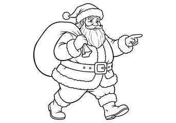 Joyful Santa Claus Character for Holiday Fun Coloring Pages - Perfect Winter Activity
