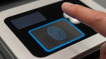 Fingerprint scanner for biometric identification and security access control system. - Powered by Adobe