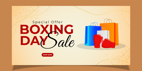 Vector illustration of Boxing Day Sale social media template