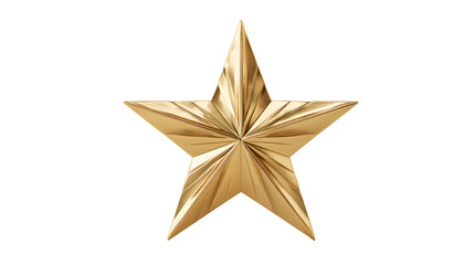 Fototapeta premium Golden five-pointed star symbol isolated on white background
