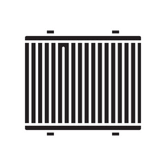 radiator black line icon. Vector isolated element