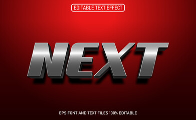 Next 3d silver color editable text effect