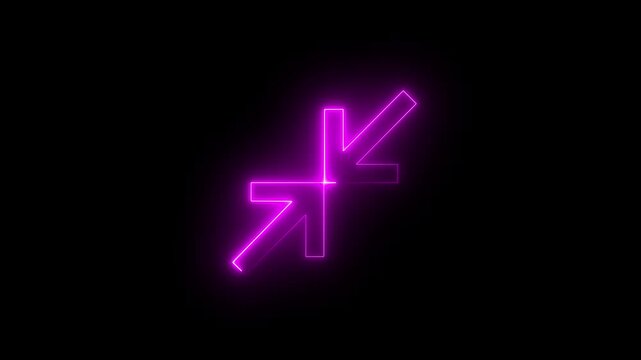 glowing neon chrome back to window stroke pink color animation . 4k motion video animation .