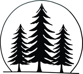 Obraz premium set of pine trees