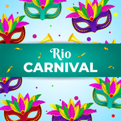 Vector illustration of Rio Carnival social media template