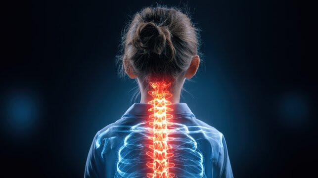 Girl with normal and scoliosis affected spines needs medical care for spinal issues