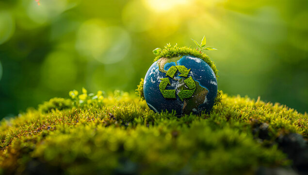 Earth globe recycle environment ecology nature conservation green world - Powered by Adobe